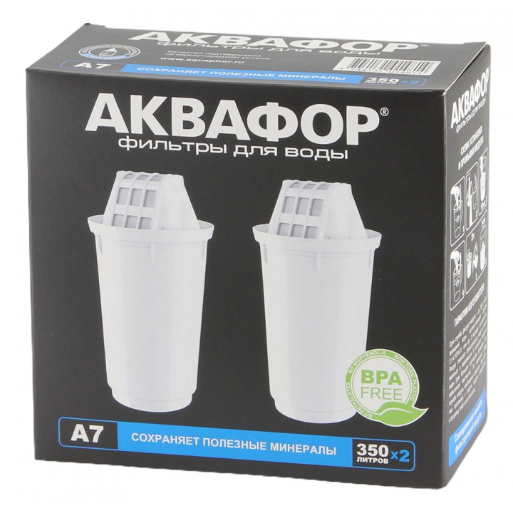 Кассета Аквафор A7 (2 штуки) минеральный состав для мягкой воды