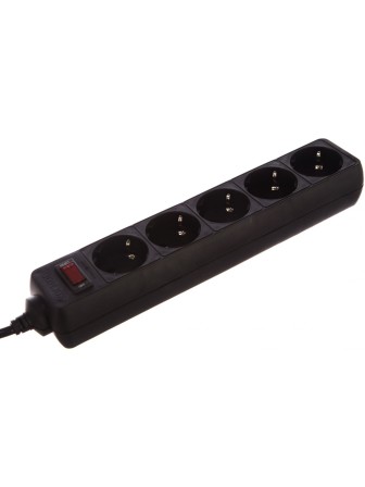 Сетевой фильтр КОСМОС 5 гнезд, 5 м черный