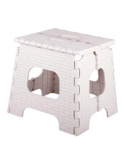 Табурет складной маленький Плетенка М7096 пластиковый бежевый