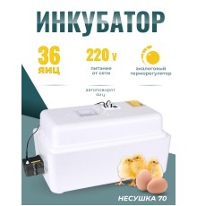 Инкубатор Несушка на 36 яиц 220B, автоматический поворот, аналоговый терморегулятор (арт.70)