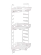 Полка угловая 3-х ярусная Альтернатива М6848 белая для ванной