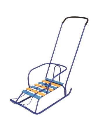 Санки Ника "Ветерок 2" В2/С2 синий с ручкой, спинкой