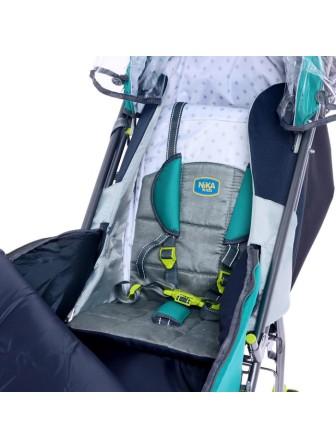 Санки-коляска Ника "Наши детки" НДТ4-2/4 изумрудный с медвежонком