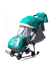 Санки-коляска Ника "Наши детки" НДТ5-1/1 изумрудный с котенком