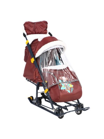 Санки-коляска Ника детям НД7-6/12 с бельчонком шоколадный
