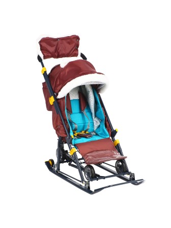 Санки-коляска Ника детям НД7-6/12 с бельчонком шоколадный