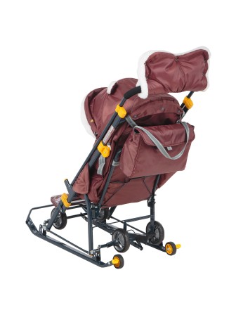 Санки-коляска Ника детям НД7-6/12 с бельчонком шоколадный