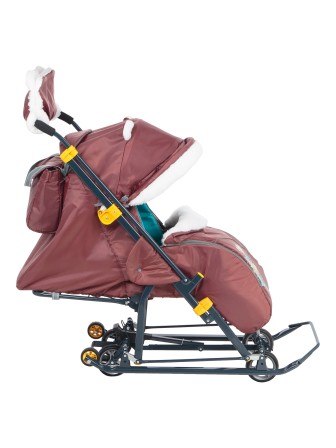 Санки-коляска Ника детям НД7-6/12 с бельчонком шоколадный