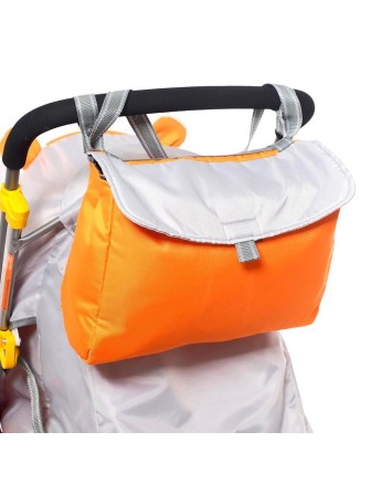 Санки-коляска Ника детям НД7-6/13 с ежиком оранжевый/серый