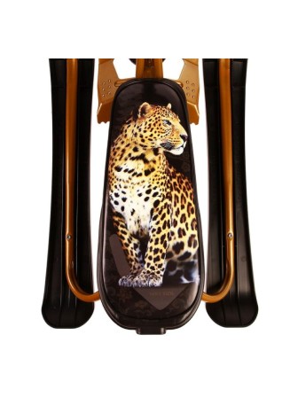 Снегокат "Ника кросс" СНК/Л2 с леопардом/золотой с черным