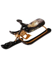 Снегокат "Ника кросс" СНК/Л2 с леопардом/золотой с черным
