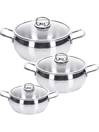 Набор кастрюль Mayer&Boch МВ80271 3 кастрюли (1,6 / 2,2 / 2,4 л), стеклянные крышки