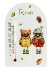 Сувенир "Термометр "Зоо Мир" Филины в шапках