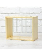 Деревянная подставка с 5 пробирками для специй Стеклоприбор, цвет натуральный