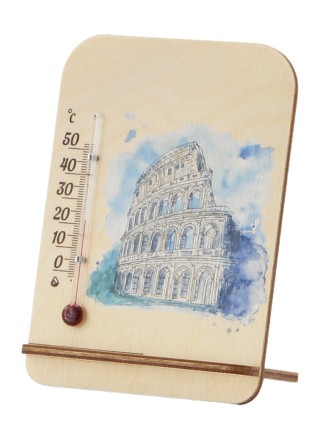 Термометр сувенирный деревянный Д-8 "Колизей" 125 мм