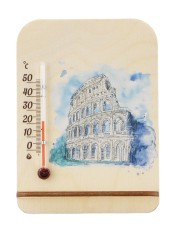 Термометр сувенирный деревянный Д-8 "Колизей" 125 мм