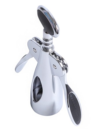 Штопор для вина Mallony Moderno хромированный с прорезиненной ручкой