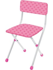 Стул детский Ника СТУ3/1 "Сердечки на розовом" (розовая обивка, белый каркас)