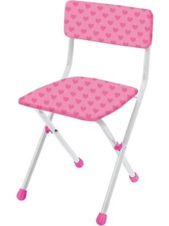 Стул детский Ника СТУ3/1 "Сердечки на розовом" (розовая обивка, белый каркас)
