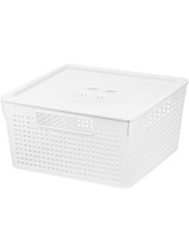Коробка квадратная Лофт VIOLET 11 л, с крышкой, белая