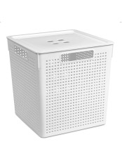 Коробка квадратная Лофт VIOLET 23 л с крышкой, белая