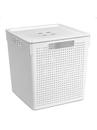 Коробка квадратная Лофт VIOLET 23 л с крышкой, белая