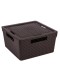 Коробка для хранения квадратная Береста VIOLET 11 л с крышкой, цвет венге
