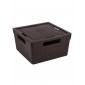 Коробка для хранения квадратная Береста VIOLET 11 л с крышкой, цвет венге