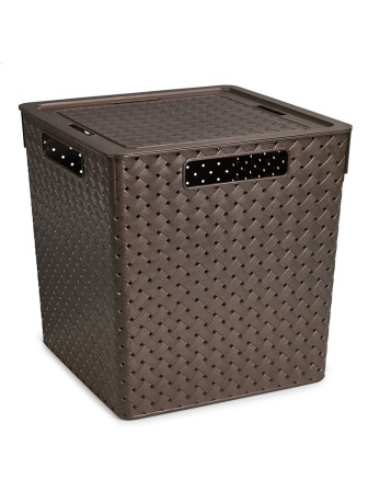 Коробка квадратная Береста VIOLET 23 л с крышкой венге