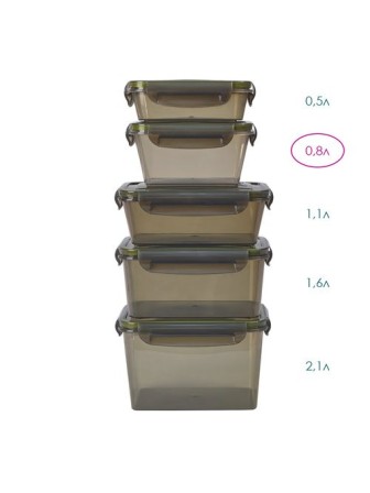 Контейнер пищевой VIOLET 0.8 л герметичный, дымчатый 