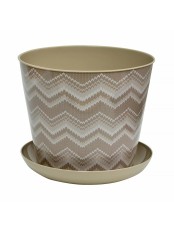 Кашпо круглое 3.3 л VIOLET Миссони с поддоном, цвет латте