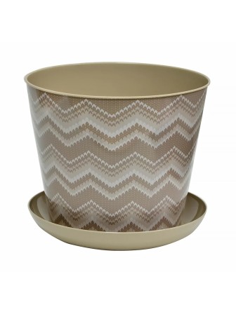 Кашпо круглое 3.3 л VIOLET Миссони с поддоном, цвет латте