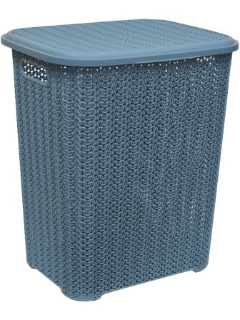 Корзина для белья 60 л Вязь VIOLET, цвет голубая норка