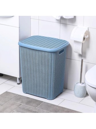 Корзина для белья 60 л Вязь VIOLET, цвет голубая норка