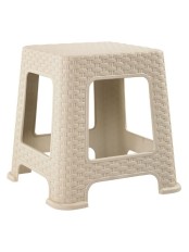 Табурет пластиковый VIOLET Ротанг h33 см, слоновая кость