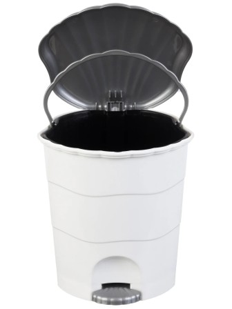 Ведро для мусора с педалью 18 л VIOLET, цвет бело-серый