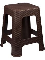Табурет пластиковый VIOLET "Ротанг" h45 см, коричневый