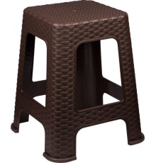 Табурет пластиковый VIOLET "Ротанг" h45 см, коричневый
