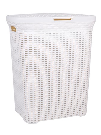 Корзина для белья 60 л Ротанг VIOLET, слоновая кость