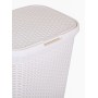 Корзина для белья 60 л Ротанг VIOLET, слоновая кость