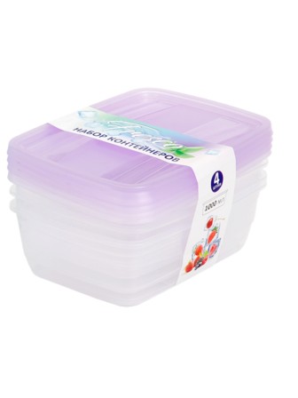 Набор контейнеров 4 шт. Fresco VIOLET 1000 мл, цвет лаванда