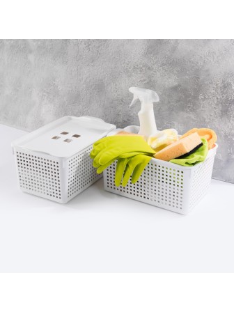 Корзинка Лофт VIOLET 5.3 л с крышкой, цвет латте