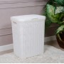 Корзина для белья 60 л Ротанг VIOLET с крышкой, белый