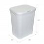 Корзина для белья 40 л Ротанг VIOLET с крышкой, белая