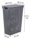 Корзина для белья VIOLET Лофт 50 л узкая с крышкой, цвет серый