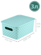 Корзинка 3 л Береста VIOLET с крышкой, цвет шалфей