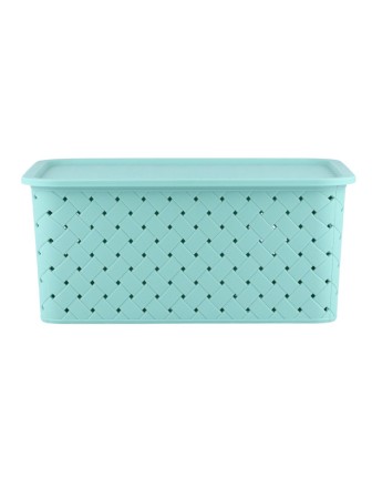 Корзинка 3 л Береста VIOLET с крышкой, цвет шалфей