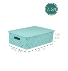 Корзинка 7.5 л Береста VIOLET с крышкой, цвет шалфей