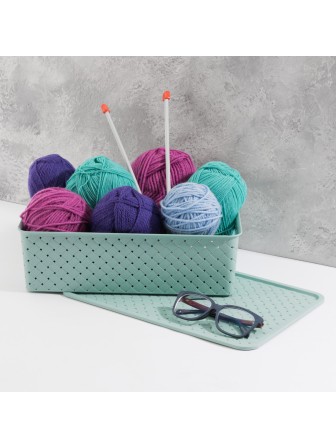 Корзинка 7.5 л Береста VIOLET с крышкой, цвет шалфей