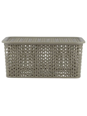 Корзинка 3 л Вязь VIOLET с крышкой, цвет капучино